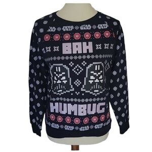 Star Wars Darth Vader Christmas Sweater Navy Blue Holiday Bag Humbug Small